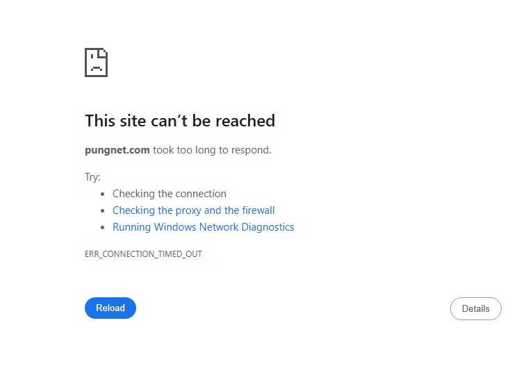เข้าระบบไม่ได้ This site can’t be reached – ERR_CONNECTION_TIMED_OUT